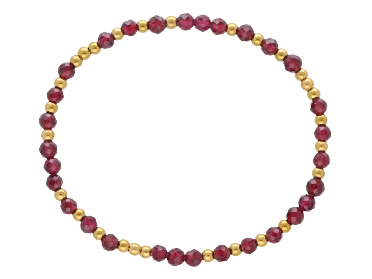 R5E36 BRANSOLETKA GRANAT I STAL CHIRURGICZNA