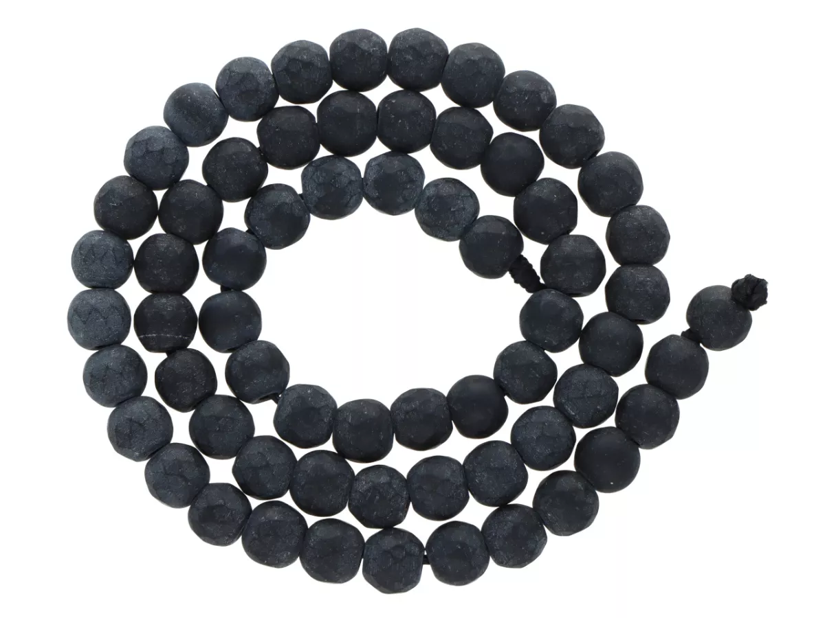 K6Y58 ONYKS MATOWY KULE FASETOWANE 6 mm - 1 SZNUR