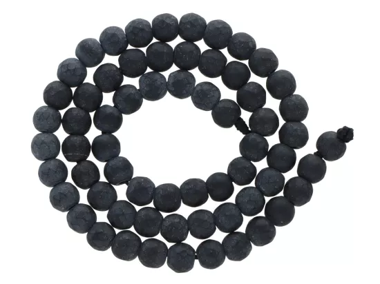 K6Y58 ONYKS MATOWY KULE FASETOWANE 6 mm - 1 SZNUR