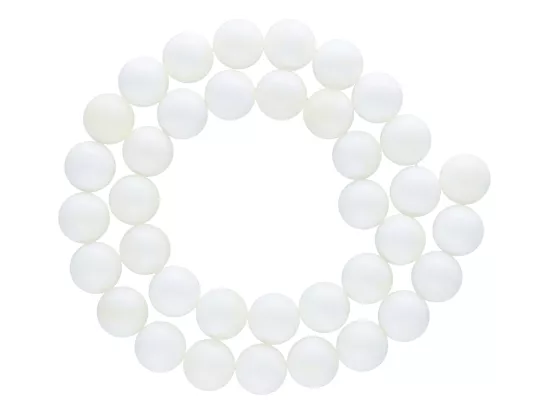 K5Z15 AGAT BIAŁY CRYSTAL KULE 10,5 mm - 1 SZNUR