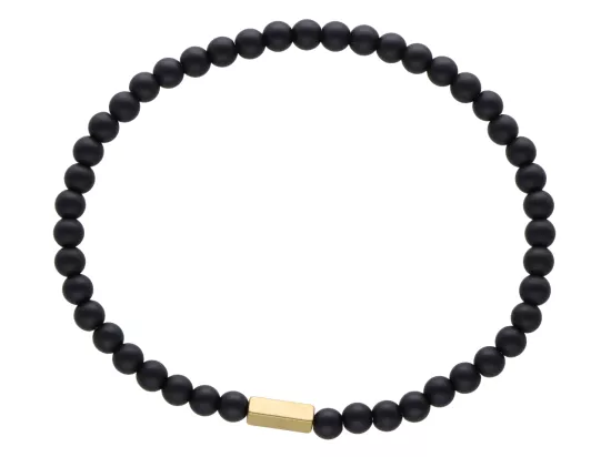 R4L64 BRANSOLETKA ONYKS MATOWY KULE 4 mm