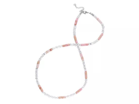 N3L65 NASZYJNIK JASPIS CESARSKI Z HEMATYTEM