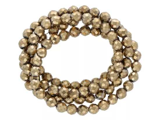 K6M71 HEMATYT KULE FASETOWANE 4 mm - 1 SZNUR