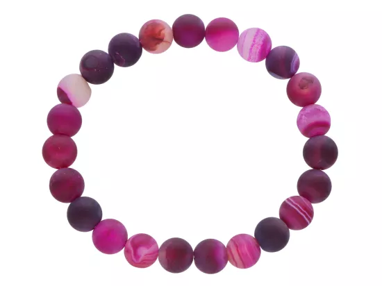 R4H70 BRANSOLETKA AGAT MATOWY KULE 8 mm