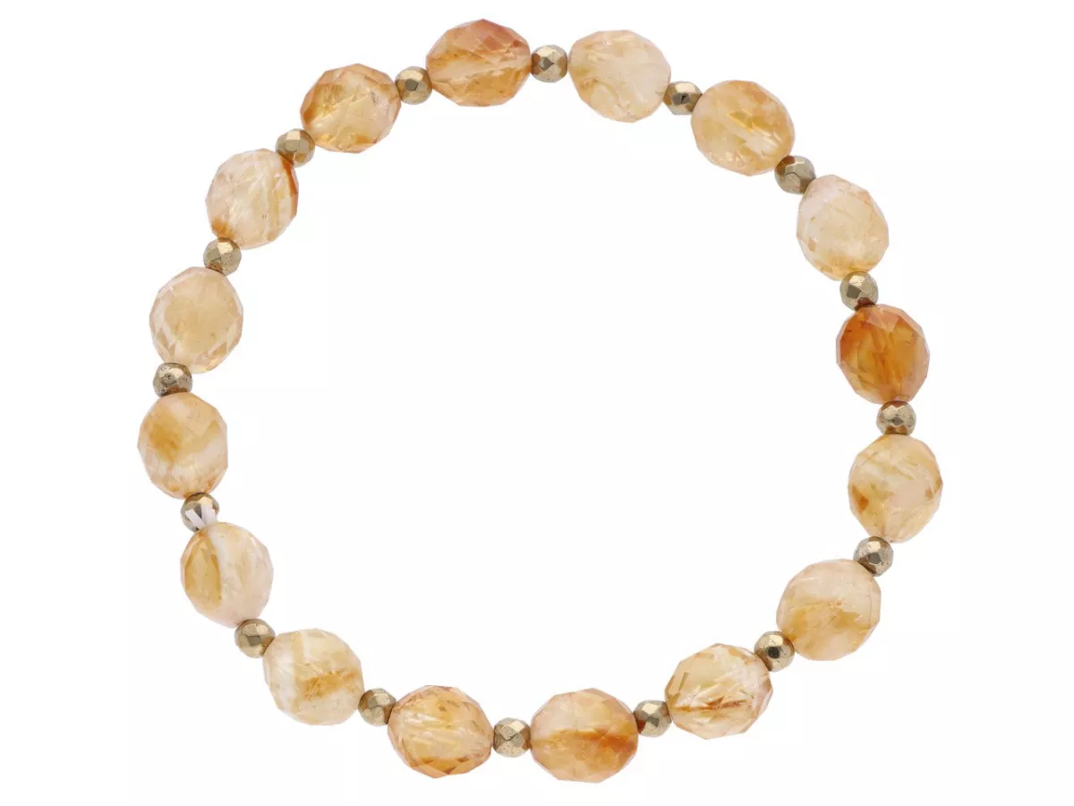 R4U38 BRANSOLETKA CYTRYN OWAL FASETOWANY 7,5/8,5 mm