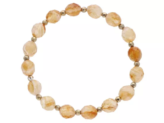 R4U38 BRANSOLETKA CYTRYN OWAL FASETOWANY 7,5/8,5 mm