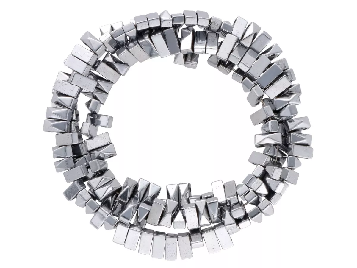 K7B13H HEMATYT ELEMENTY 6/2,5 mm - 5 SZNURÓW - ZESTAW