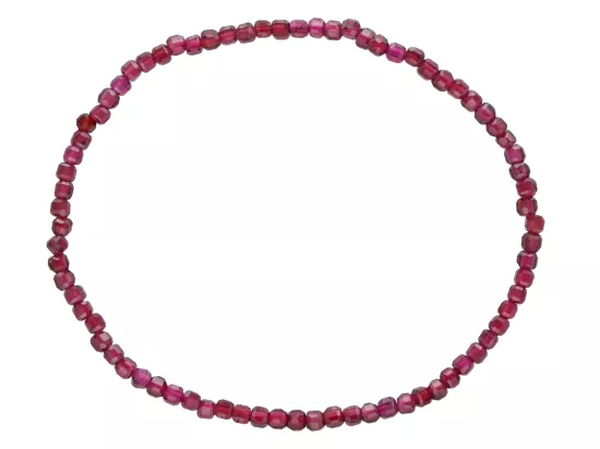 R4K79 BRANSOLETKA GRANAT KOSTKI FASETOWANE 2,5 mm