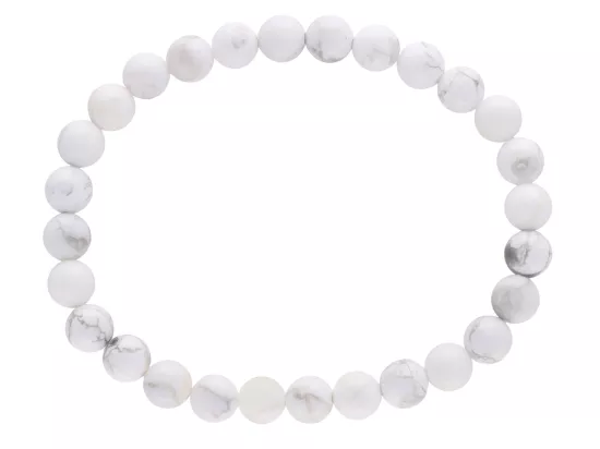 R4W09 BRANSOLETKA HOWLIT BIAŁY LUX KULE 6,5 mm
