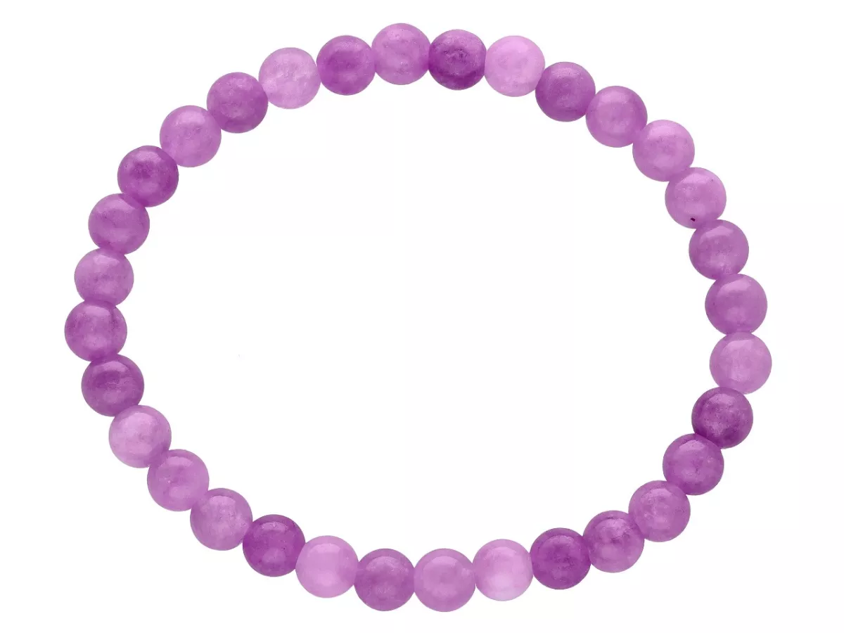 R4S27 BRANSOLETKA JADEIT LILIOWY KULE 6,5 mm