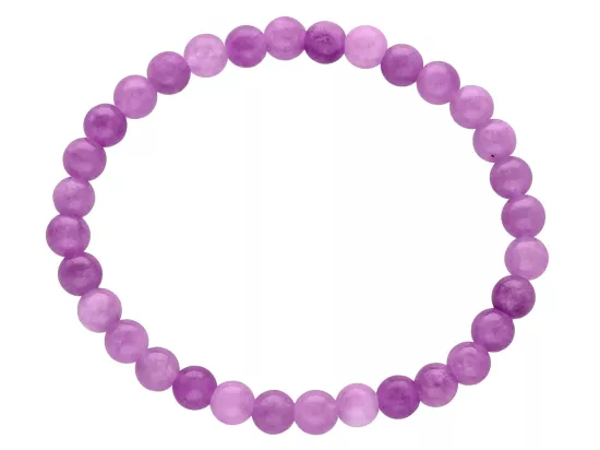R4S27 BRANSOLETKA JADEIT LILIOWY KULE 6,5 mm