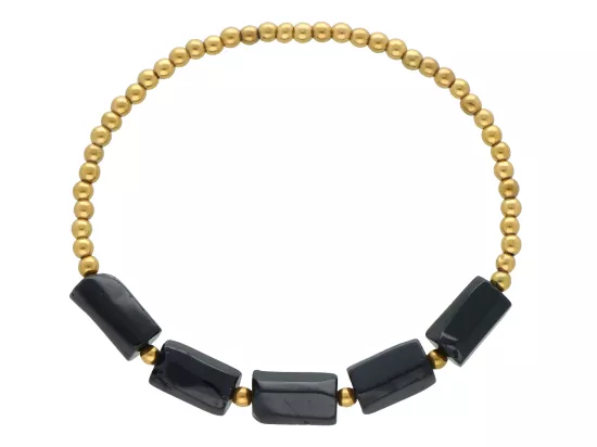 R5C65 BRANSOLETKA TURMALIN CZARNY I HEMATYT
