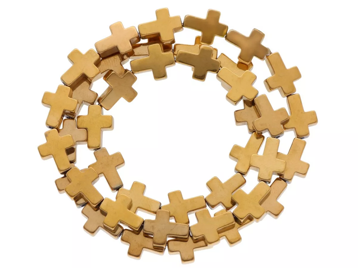 K7O85 HEMATYT MIODOWY KRZYŻYKI 8/10,5 mm - 1 SZNUR