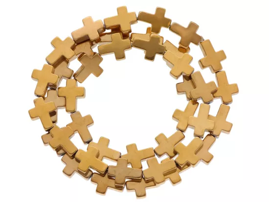 K7O85 HEMATYT MIODOWY KRZYŻYKI 8/10,5 mm - 1 SZNUR