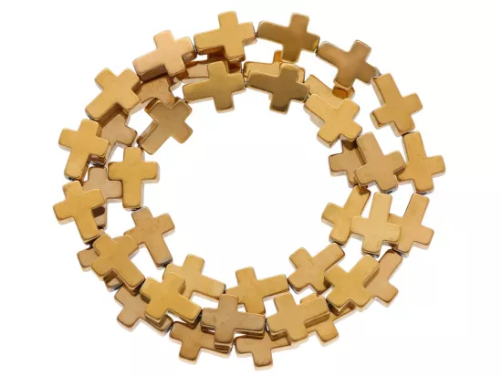 K7O85 HEMATYT MIODOWY KRZYŻYKI 8/10,5 mm - 1 SZNUR