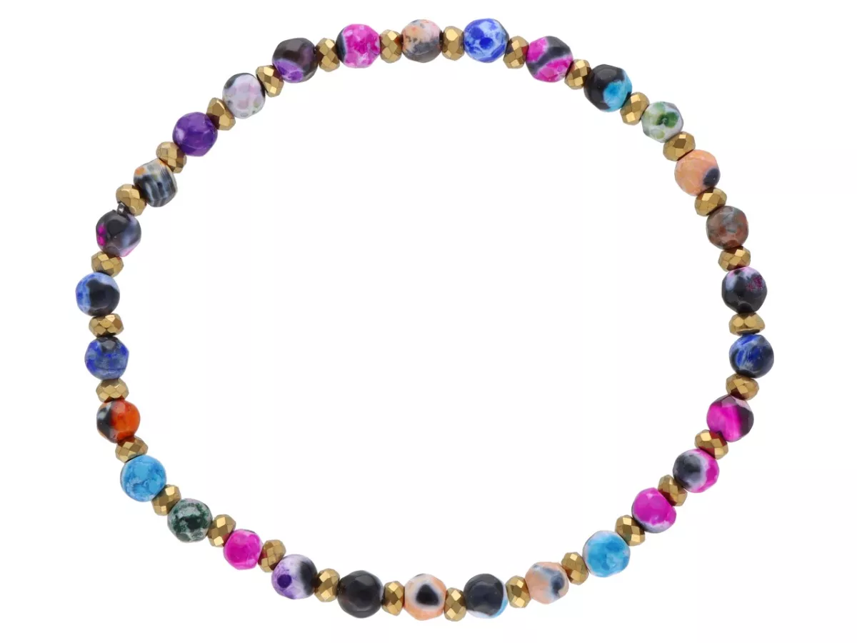 R5B26 BRANSOLETKA AGAT I HEMATYT