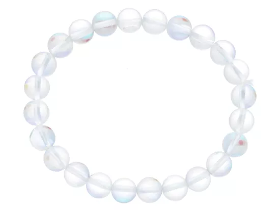 R4N26 BRANSOLETKA CYRKONIA SZKLANA POŁYSK KULE 8 mm