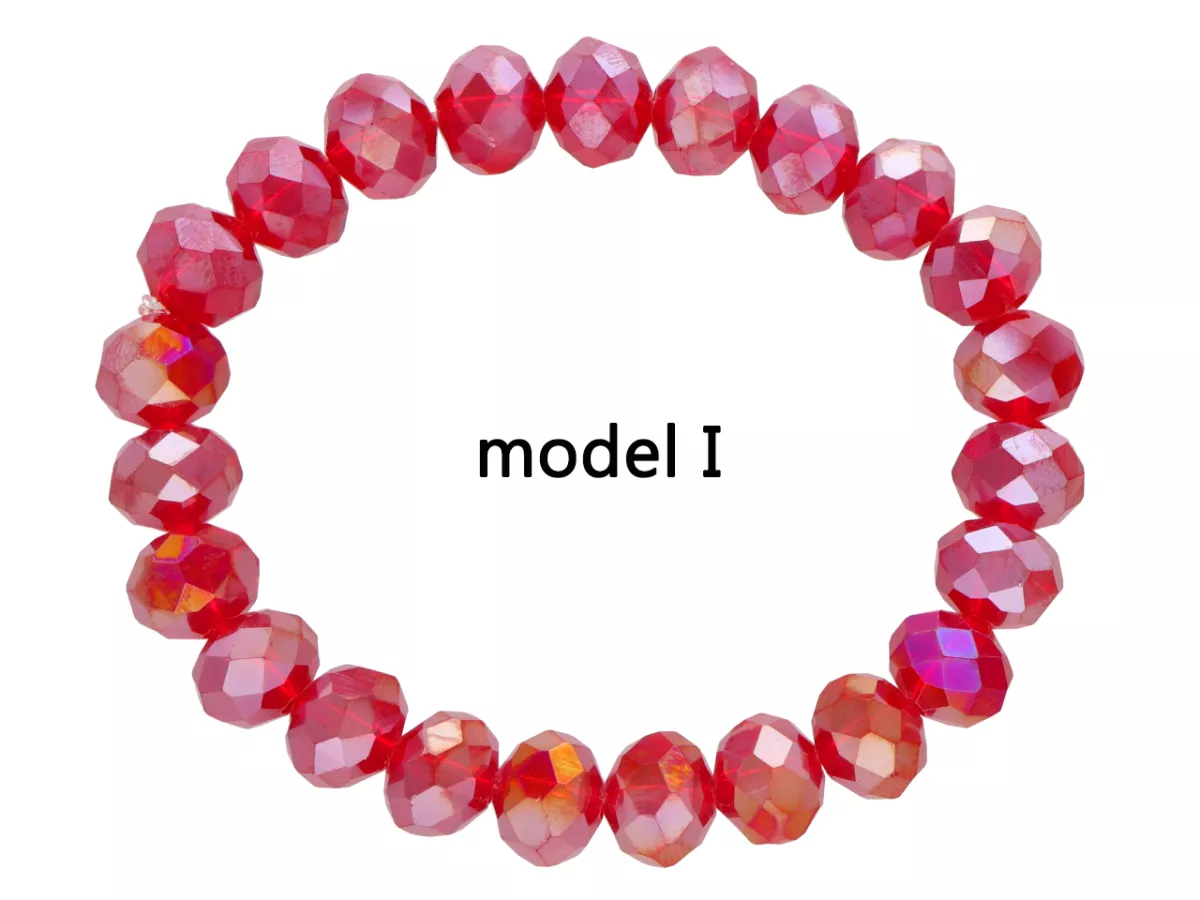 R4H01 BRANSOLETKA KRYSZTAŁKI 10 mm NA GUMCE