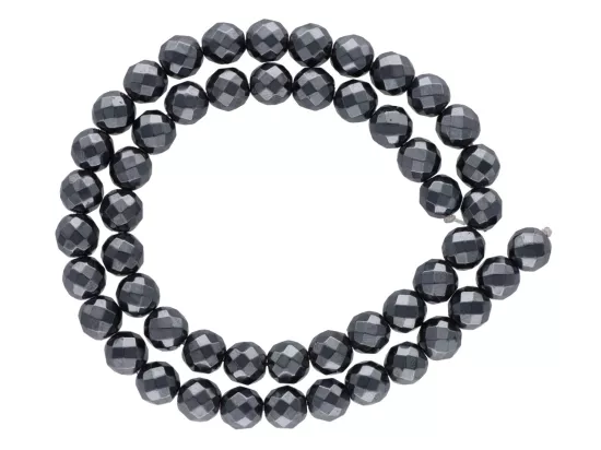 K5N56H HEMATYT KULE FASETOWANE 8 mm - 5 SZNURÓW - ZESTAW