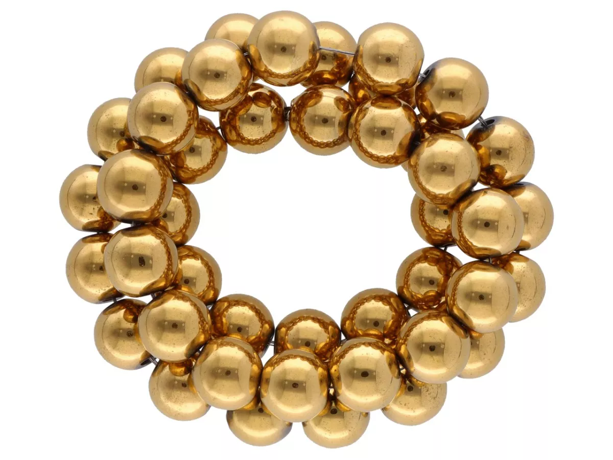 K7O68 HEMATYT MIODOWY KULE 10 mm - 1 SZNUR