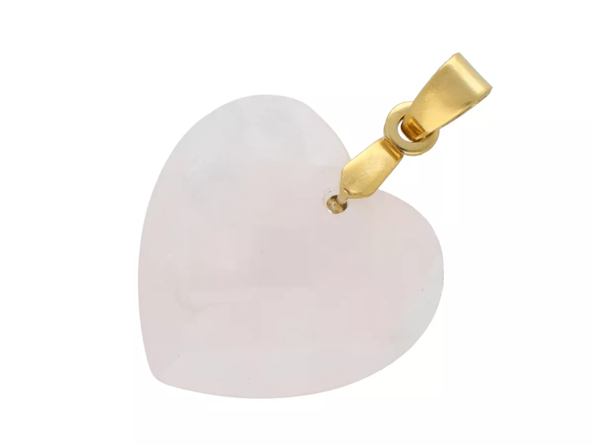 W2Z40 WISIOR ZAWIESZKA KWARC RÓŻOWY SERCE FASETOWANE