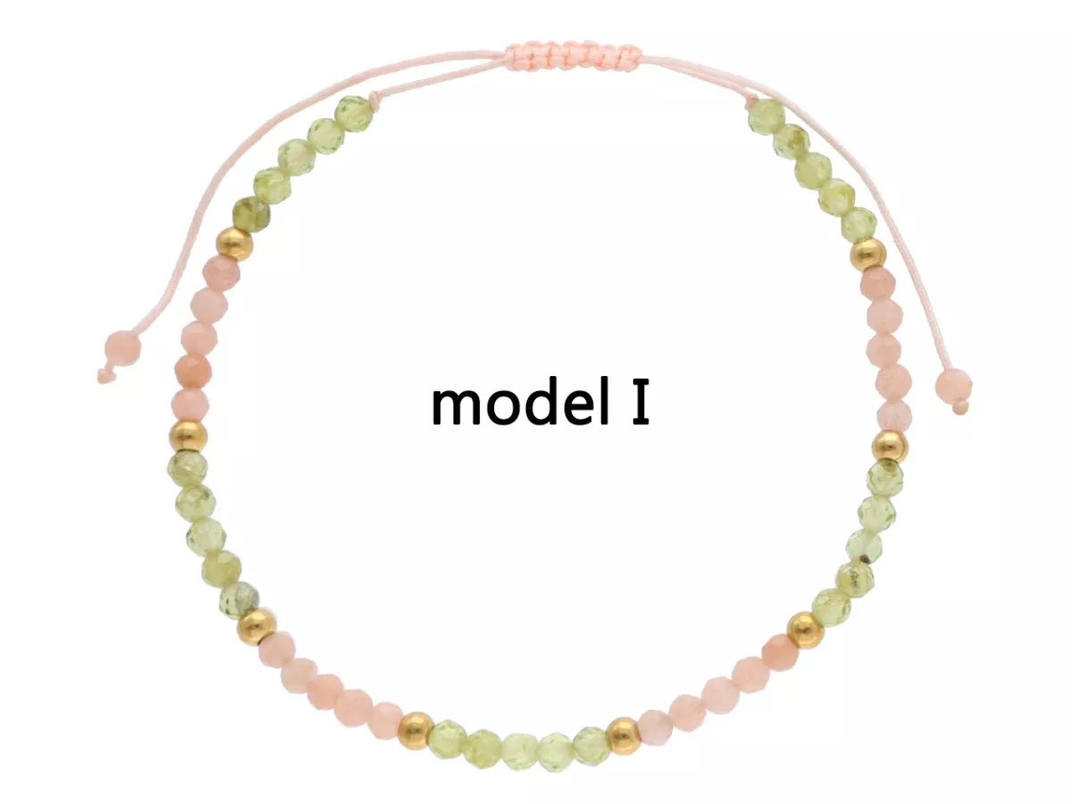 R4O19 BRANSOLETKA SHAMBALLA PERYDOT KAMIEŃ SŁONECZNY I STAL