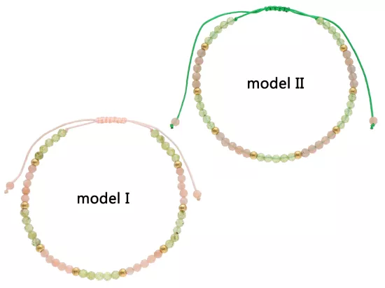 R4O19 BRANSOLETKA SHAMBALLA PERYDOT KAMIEŃ SŁONECZNY I STAL