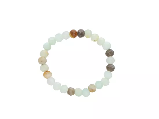 R3B83 PIERŚCIONEK AMAZONIT KULE FASETOWANE 2,5 mm