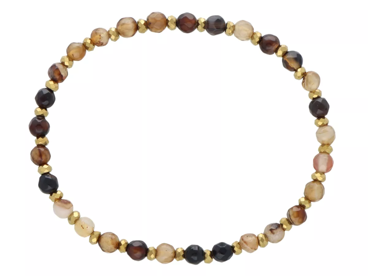 R5D37 BRANSOLETKA AGAT I HEMATYT