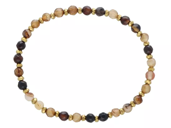 R5D37 BRANSOLETKA AGAT I HEMATYT