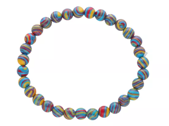 R3P86 BRANSOLETKA MALACHIT SYNTETYCZNY KULE 6 mm