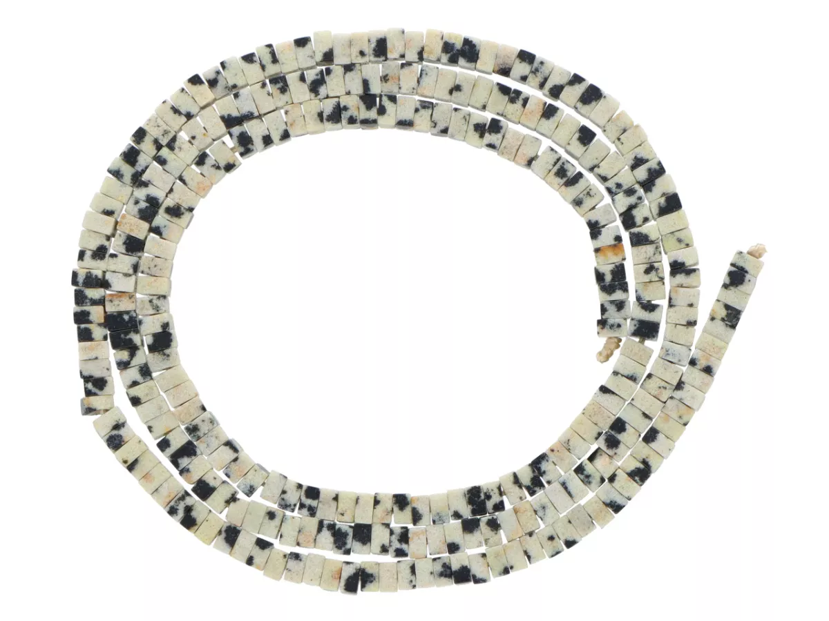 K7P59 JASPIS DALMATYŃSKI KWADRAT 2,5/1,5 mm - 1 SZNUR