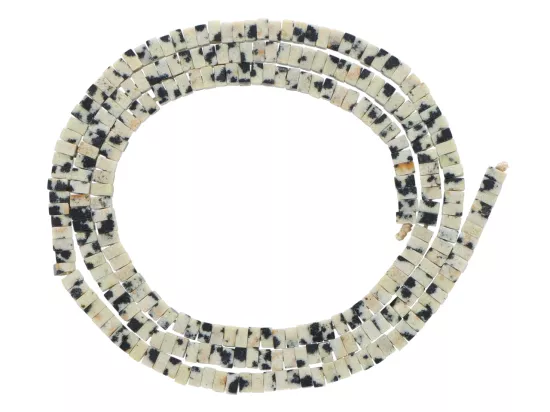 K7P59 JASPIS DALMATYŃSKI KWADRAT 2,5/1,5 mm - 1 SZNUR