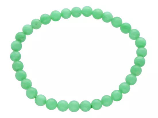 R4E48 BRANSOLETKA AFRYKAŃSKI ZIELONY JADEIT KULE 6,5 mm