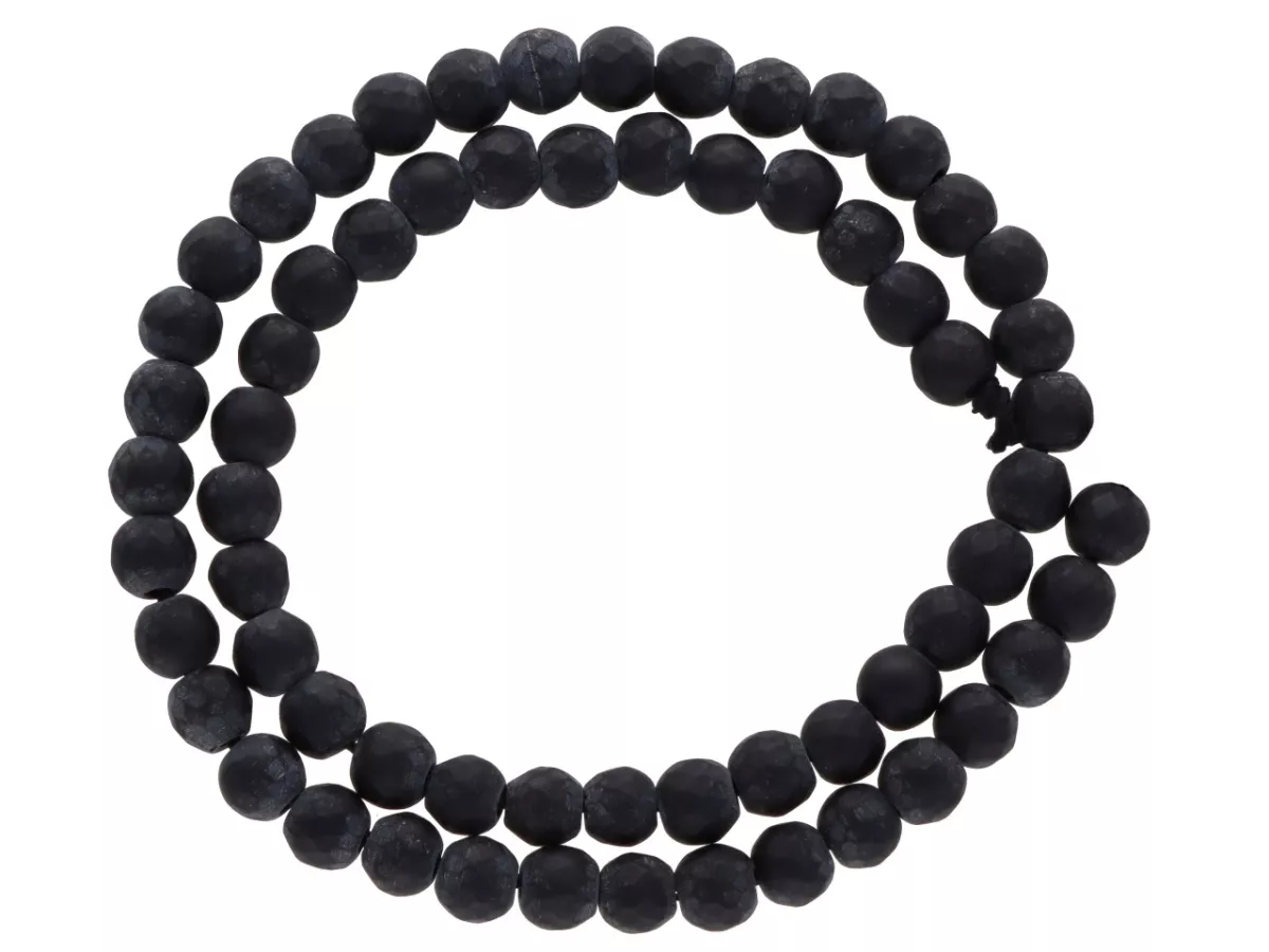 K7P37 ONYKS MATOWY KULE FASETOWANE 6 mm - 1 SZNUR