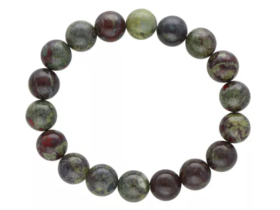R3P71 BRANSOLETKA JASPIS AFRYKAŃSKI ZIELONY KULE 10,5 mm