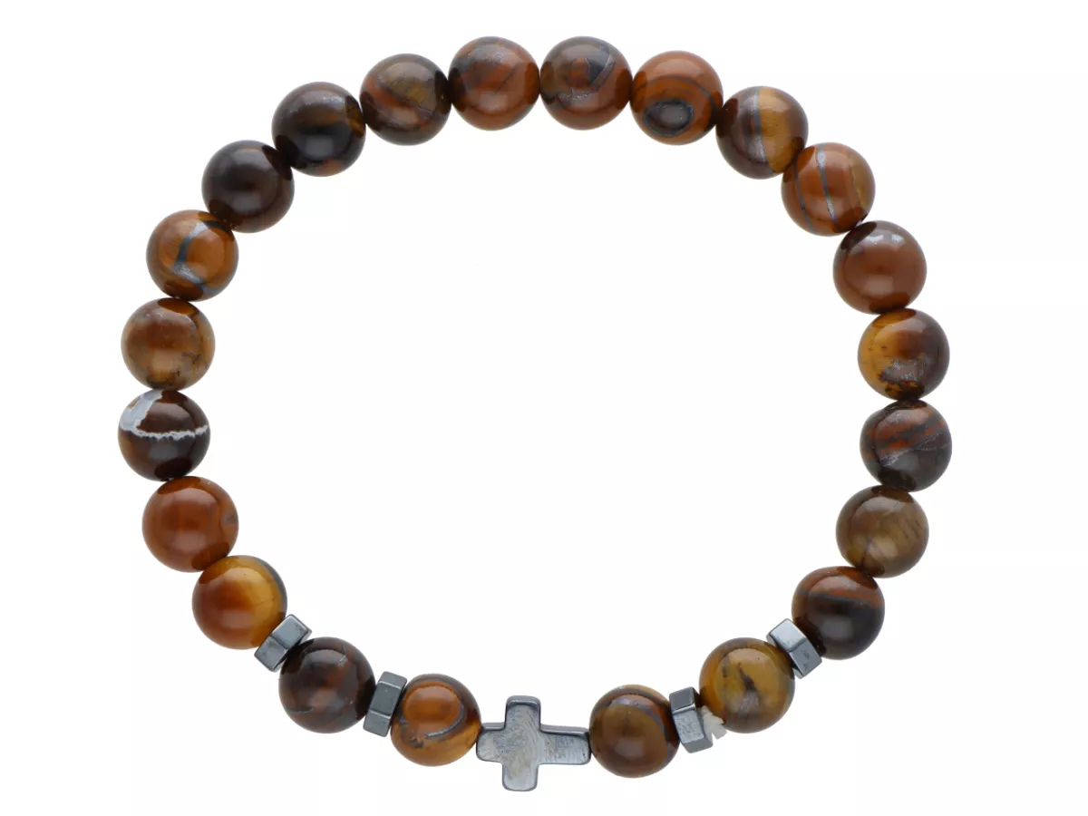 R4N90 BRANSOLETKA TYGRYSIE OKO KULE 8,5 mm