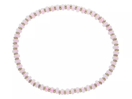 R5E91 BRANSOLETKA KWARC RÓŻOWY I HEMATYT