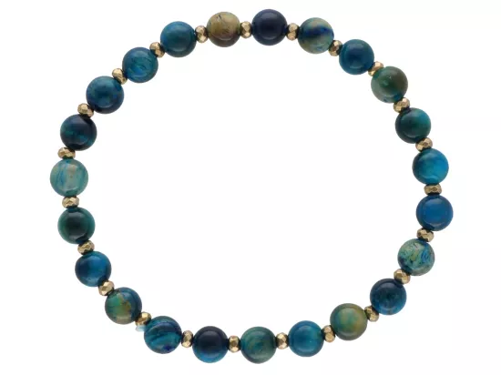 R4M58 BRANSOLETKA TYGRYSIE OKO TURKUSOWE KULE 6,5 mm