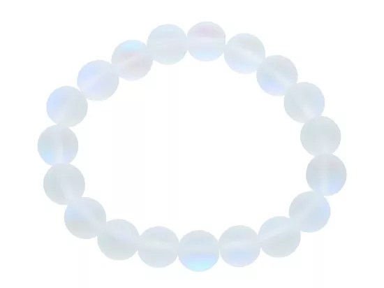 R1U78 BRANSOLETKA CYRKONIA SZKLANA MATOWA KULE 10 mm