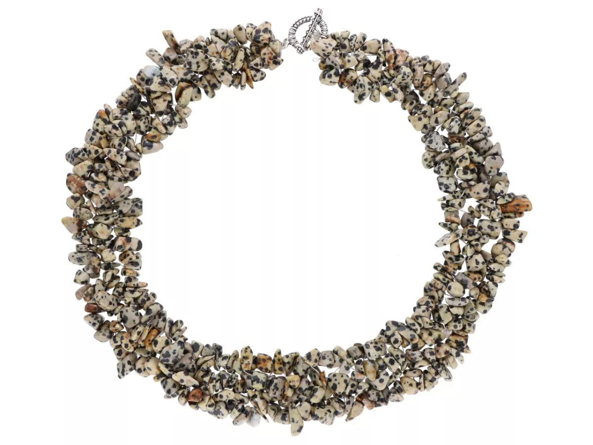 N3O65 NASZYJNIK JASPIS DALMATYŃSKI