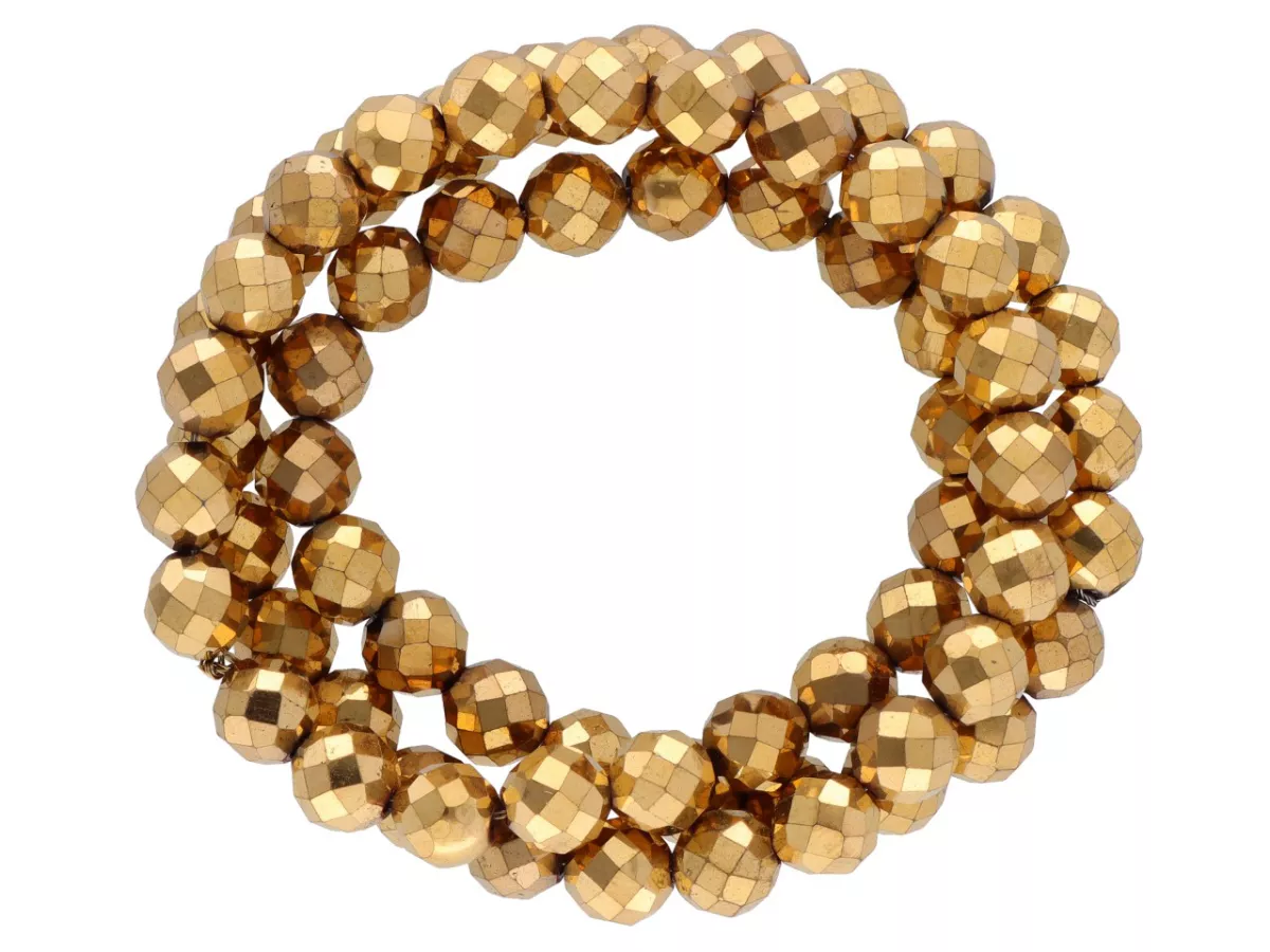 K7O69 HEMATYT MIODOWY KULE FASETOWANE 6 mm - 1 SZNUR