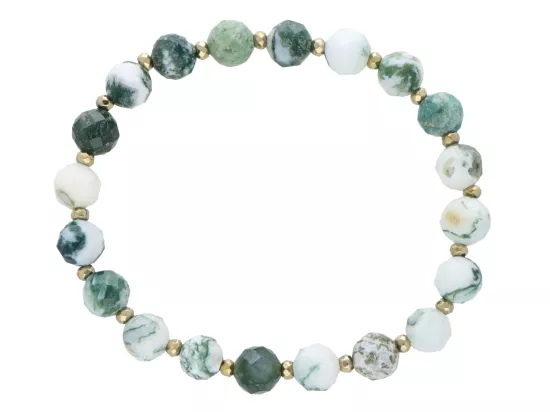 R5B91 BRANSOLETKA AGAT MSZYSTY I HEMATYT