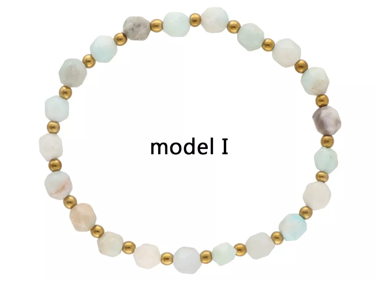 R4M21 BRANSOLETKA AMAZONIT DIAMENTOWY KULE FASETOWANE 6 mm