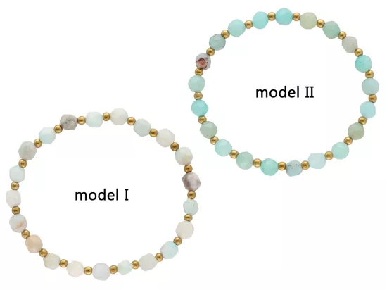 R4M21 BRANSOLETKA AMAZONIT DIAMENTOWY KULE FASETOWANE 6 mm