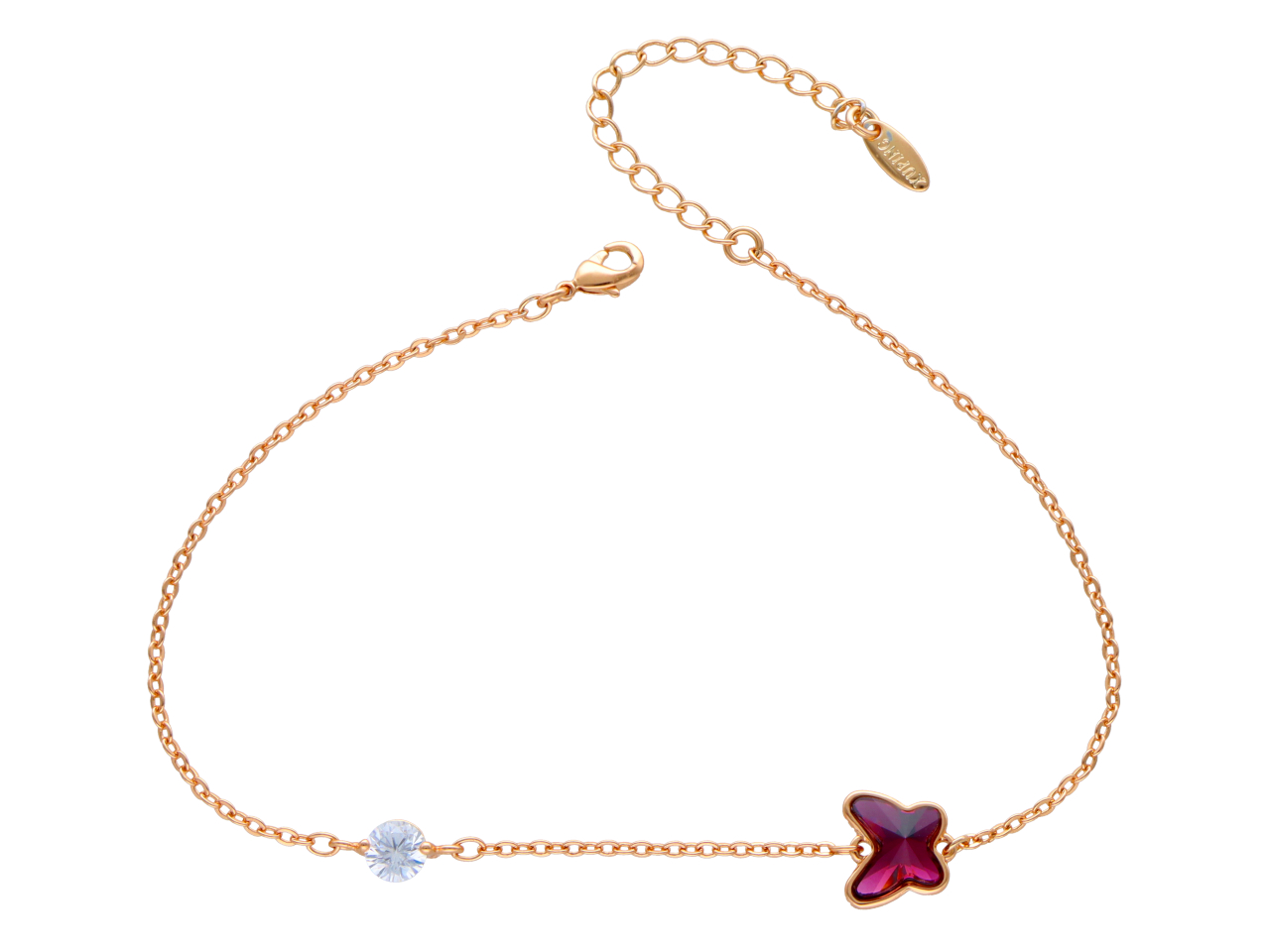 Xuping - bransoletka z motylkiem i kryształkiem