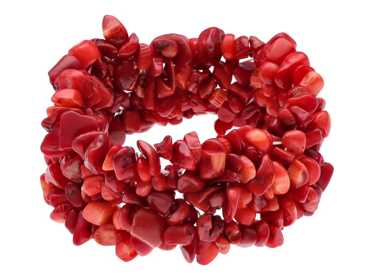 Koralowa bransoletka sieczka - czerwona