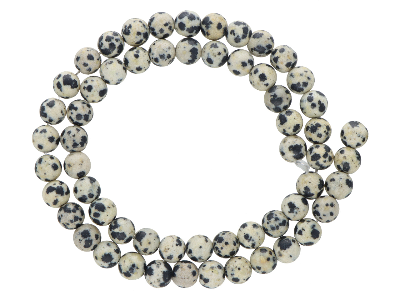 K7O51 JASPIS DALMATYŃSKI MATOWY KULE 7 mm - 1 SZNUR