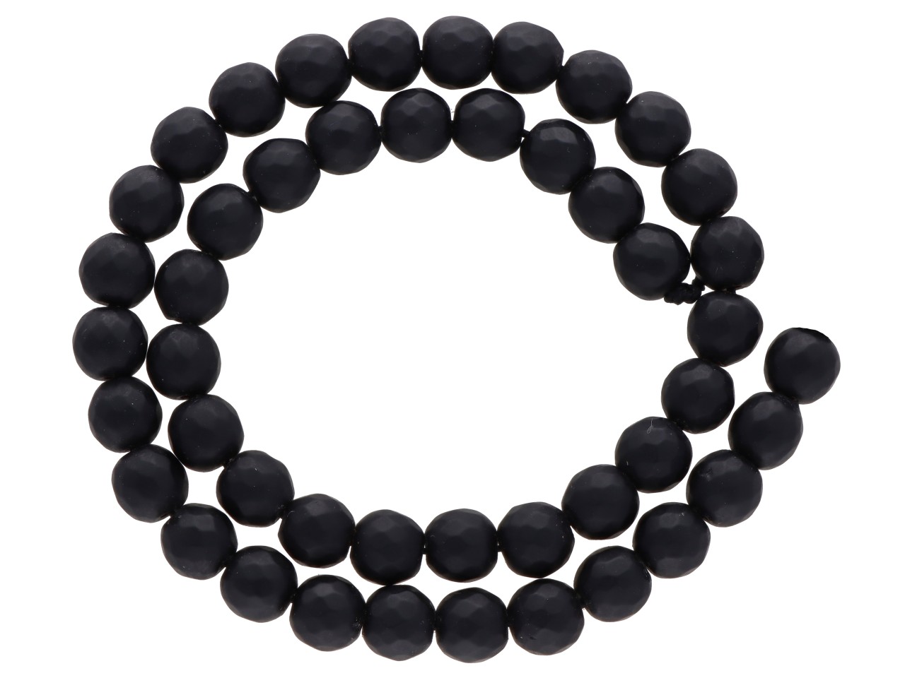 K7P36 ONYKS MATOWY KULE FASETOWANE 8 mm - 1 SZNUR